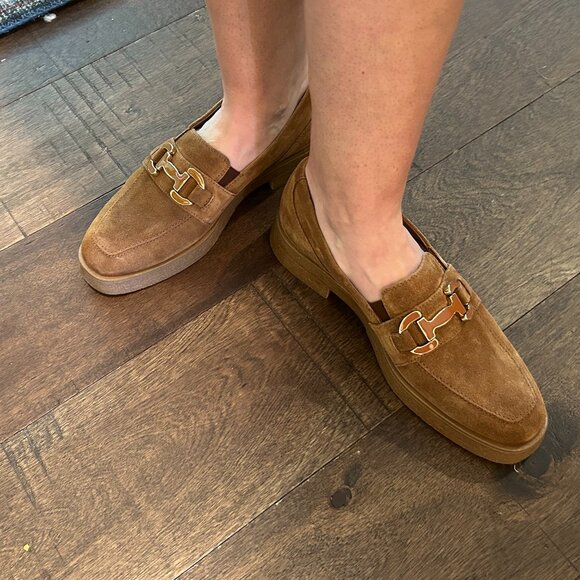 Ron White Hoda Women's Suede, Loafers HorseBit Buckle Cognac Size 40 (9) - Picture 10 of 12